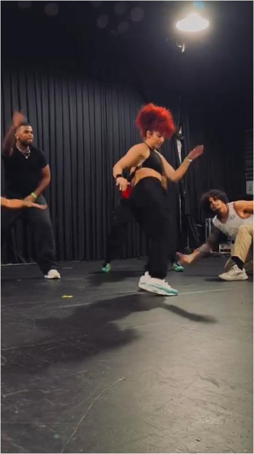Michela Melone in rehearsal for the Jordan x Nike release event